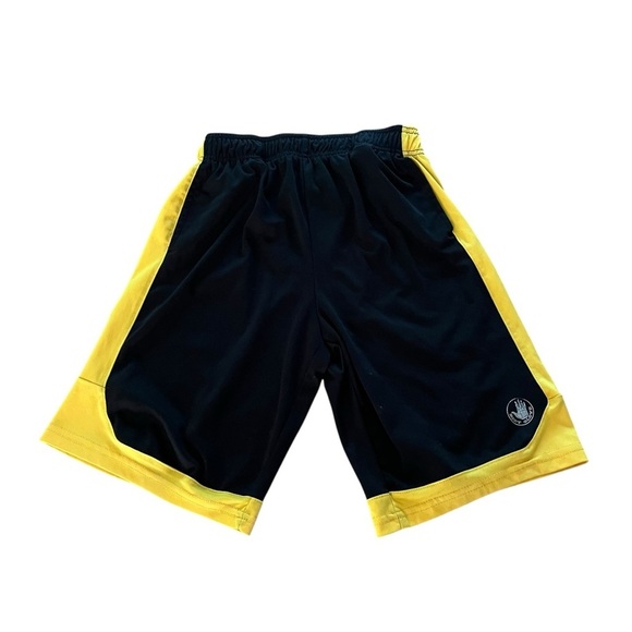 🌼 5/$25 Body Glove Boys Black Yellow Athletic Shorts Size 10/12 Basketball - Picture 1 of 9